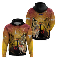 Australia And New Zealand ANZAC Hoodie Aussie Kangaroo With Aotearoa Kiwi Lest We Forget LT14 - Polynesian Pride