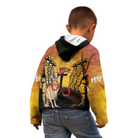 Australia And New Zealand ANZAC Kid Hoodie Aussie Kangaroo With Aotearoa Kiwi Lest We Forget LT14 - Polynesian Pride