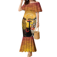 Australia And New Zealand ANZAC Mermaid Dress Aussie Kangaroo With Aotearoa Kiwi Lest We Forget LT14 Women Yellow - Polynesian Pride