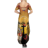 Australia And New Zealand ANZAC Summer Maxi Dress Aussie Kangaroo With Aotearoa Kiwi Lest We Forget LT14 - Polynesian Pride