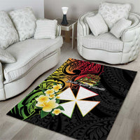 Wallis and Futuna Victory Day Area Rug Liberty Equality Fraternity Polynesian Plumeria LT14 - Polynesian Pride