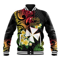 Wallis and Futuna Victory Day Baseball Jacket Liberty Equality Fraternity Polynesian Plumeria