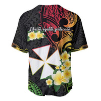 Wallis and Futuna Victory Day Baseball Jersey Liberty Equality Fraternity Polynesian Plumeria