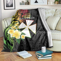 Wallis and Futuna Victory Day Blanket Liberty Equality Fraternity Polynesian Plumeria