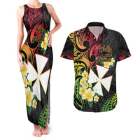 Wallis and Futuna Victory Day Couples Matching Tank Maxi Dress and Hawaiian Shirt Liberty Equality Fraternity Polynesian Plumeria
