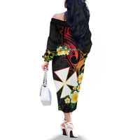 Wallis and Futuna Victory Day Family Matching Off The Shoulder Long Sleeve Dress and Hawaiian Shirt Liberty Equality Fraternity Polynesian Plumeria