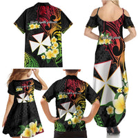 Wallis and Futuna Victory Day Family Matching Summer Maxi Dress and Hawaiian Shirt Liberty Equality Fraternity Polynesian Plumeria