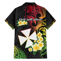 Wallis and Futuna Victory Day Hawaiian Shirt Liberty Equality Fraternity Polynesian Plumeria