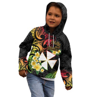 Wallis and Futuna Victory Day Kid Hoodie Liberty Equality Fraternity Polynesian Plumeria