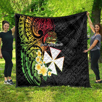 Wallis and Futuna Victory Day Quilt Liberty Equality Fraternity Polynesian Plumeria