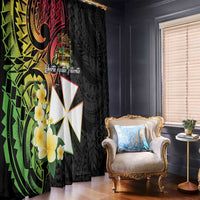 Wallis and Futuna Victory Day Window Curtain Liberty Equality Fraternity Polynesian Plumeria