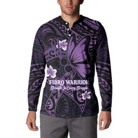 Personalised Fibromyalgia Awareness Month Button Sweatshirt Fibro Warrior Strength In Every Struggle LT14 - Polynesian Pride