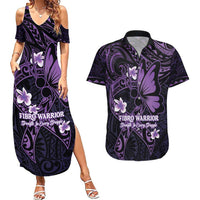 Personalised Fibromyalgia Awareness Month Couples Matching Summer Maxi Dress and Hawaiian Shirt Fibro Warrior Strength In Every Struggle