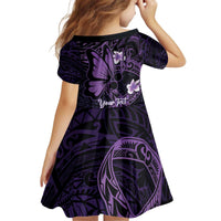 Personalised Fibromyalgia Awareness Month Kid Short Sleeve Dress Fibro Warrior Strength In Every Struggle LT14 - Polynesian Pride