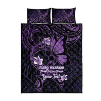 Personalised Fibromyalgia Awareness Month Quilt Bed Set Fibro Warrior Strength In Every Struggle LT14 - Polynesian Pride