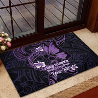 Personalised Fibromyalgia Awareness Month Rubber Doormat Fibro Warrior Strength In Every Struggle LT14 - Polynesian Pride