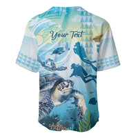 Personalized Snorkeling Hawaii Baseball Jersey Ocean Lover Hawaiian Kakau Honu Turtle