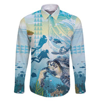 Personalized Snorkeling Hawaii Family Matching Off Shoulder Maxi Dress and Hawaiian Shirt Ocean Lover Hawaiian Kakau Honu Turtle