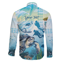 Personalized Snorkeling Hawaii Family Matching Tank Maxi Dress and Hawaiian Shirt Ocean Lover Hawaiian Kakau Honu Turtle