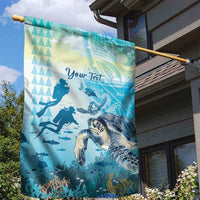 Personalized Snorkeling Hawaii Garden Flag Ocean Lover Hawaiian Kakau Honu Turtle LT14 - Polynesian Pride