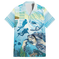 Personalized Snorkeling Hawaii Hawaiian Shirt Ocean Lover Hawaiian Kakau Honu Turtle LT14 Cyan - Polynesian Pride