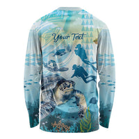 Personalized Snorkeling Hawaii Long Sleeve Shirt Ocean Lover Hawaiian Kakau Honu Turtle LT14 - Polynesian Pride