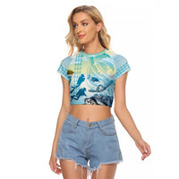 Personalized Snorkeling Hawaii Raglan Cropped T Shirt Ocean Lover Hawaiian Kakau Honu Turtle