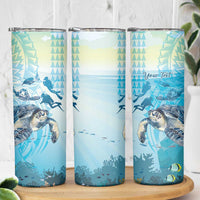 Personalized Snorkeling Hawaii Skinny Tumbler Ocean Lover Hawaiian Kakau Honu Turtle