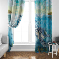 Personalized Snorkeling Hawaii Window Curtain Ocean Lover Hawaiian Kakau Honu Turtle LT14 - Polynesian Pride
