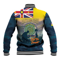 Niue ANZAC Day Baseball Jacket We Will Remember Them Camouflage Style LT14 - Polynesian Pride