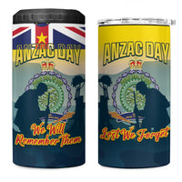 Niue ANZAC Day 4 in 1 Can Cooler Tumbler We Will Remember Them Camouflage Style LT14 One Size: 16 oz Yellow - Polynesian Pride