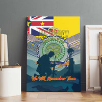 Niue ANZAC Day Canvas Wall Art We Will Remember Them Camouflage Style LT14 - Polynesian Pride