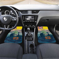 Niue ANZAC Day Car Mats We Will Remember Them Camouflage Style LT14 Set 2pcs - Front Yellow - Polynesian Pride