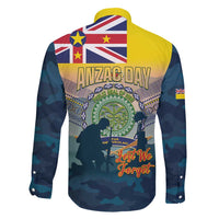 Niue ANZAC Day Family Matching Mermaid Dress and Hawaiian Shirt We Will Remember Them Camouflage Style