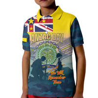 Niue ANZAC Day Kid Polo Shirt We Will Remember Them Camouflage Style