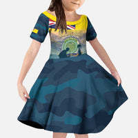 Niue ANZAC Day Kid Short Sleeve Dress We Will Remember Them Camouflage Style