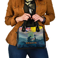 Niue ANZAC Day Shoulder Handbag We Will Remember Them Camouflage Style