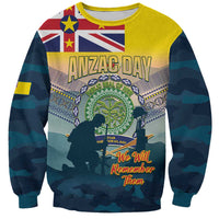Niue ANZAC Day Sweatshirt We Will Remember Them Camouflage Style LT14 Unisex Yellow - Polynesian Pride