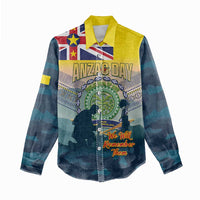 Niue ANZAC Day Women Casual Shirt We Will Remember Them Camouflage Style