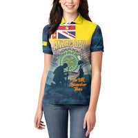 Niue ANZAC Day Women Polo Shirt We Will Remember Them Camouflage Style