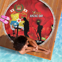 Tonga ANZAC Day Beach Blanket Ngatu Pattern We Will Remember Them LT14 - Polynesian Pride