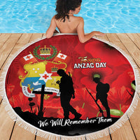 Tonga ANZAC Day Beach Blanket Ngatu Pattern We Will Remember Them LT14 - Polynesian Pride