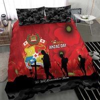 Tonga ANZAC Day Bedding Set Ngatu Pattern We Will Remember Them