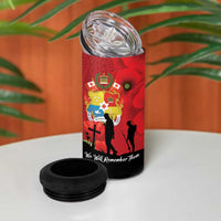 Tonga ANZAC Day 4 in 1 Can Cooler Tumbler Ngatu Pattern We Will Remember Them LT14 - Polynesian Pride