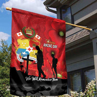 Tonga ANZAC Day Garden Flag Ngatu Pattern We Will Remember Them LT14 - Polynesian Pride