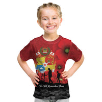Tonga ANZAC Day Kid T Shirt Ngatu Pattern We Will Remember Them