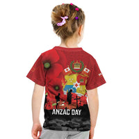 Tonga ANZAC Day Kid T Shirt Ngatu Pattern We Will Remember Them