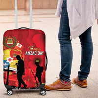 Tonga ANZAC Day Luggage Cover Ngatu Pattern We Will Remember Them