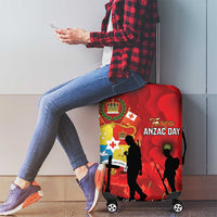 Tonga ANZAC Day Luggage Cover Ngatu Pattern We Will Remember Them