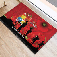 Tonga ANZAC Day Rubber Doormat Ngatu Pattern We Will Remember Them LT14 - Polynesian Pride
